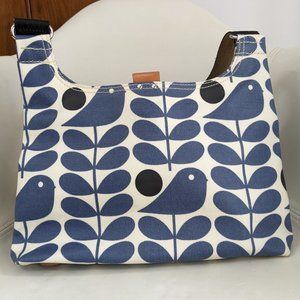 Orla Kiely Cross Body Mini Purse Blue with Birds